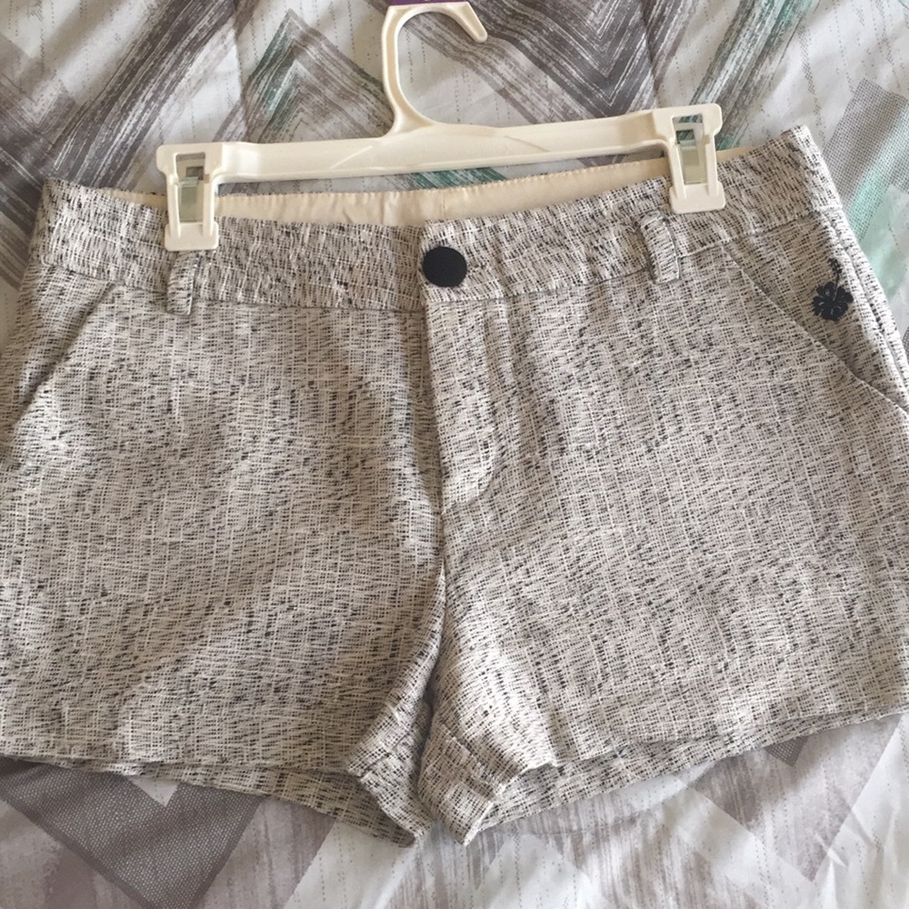 White and black shorts